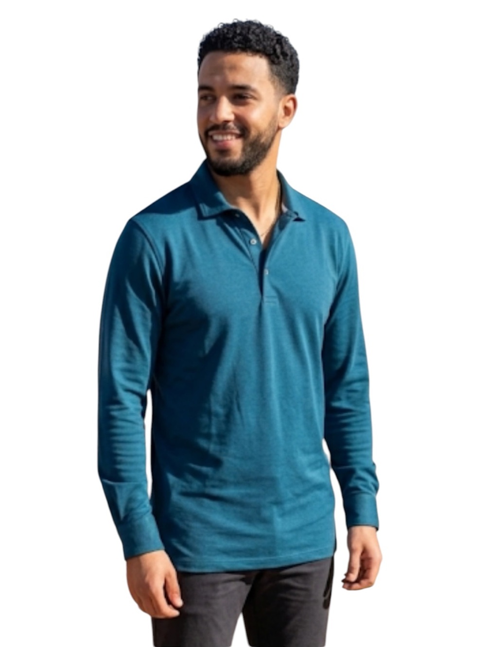 Greyson Men's XL Polo BRRR Tech Golf Shirt Omaha Teal Long Sleeve EUC